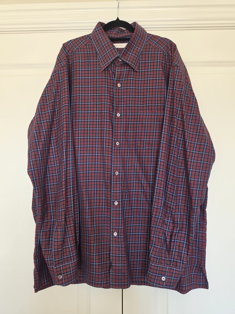 ERMENEGILDO ZEGNA MEN’S PLAID COTTON SHIRT MADE IN ITALY XXL